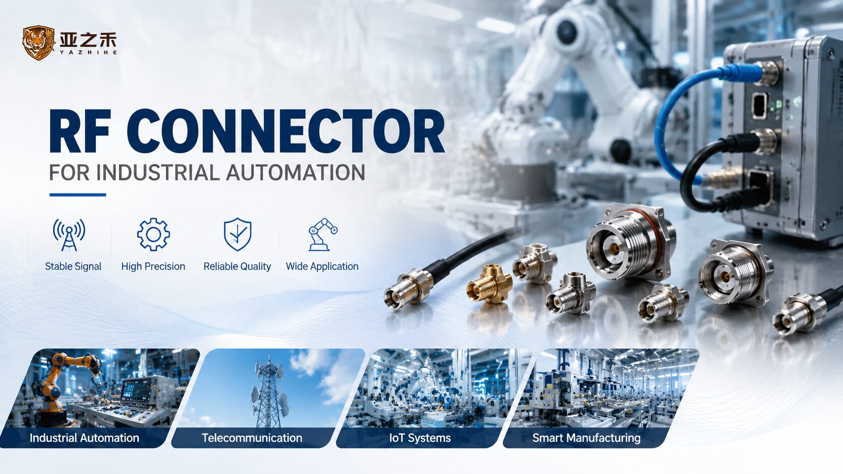 Marine waterproof RF coaxial connectors, corrosion resistant hardware for ship communication systems